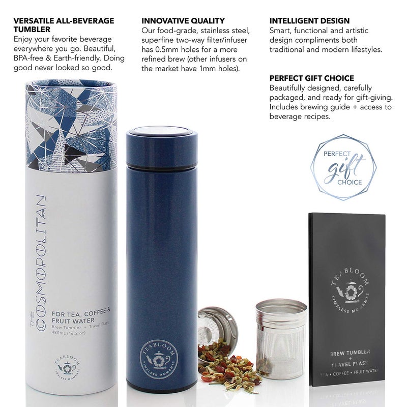 Teabloom - The ORIGINAL All-Brew Travel Tumbler & Thermos | OPRAHâ€™s Favorite | 16oz/480ml Insulated Water Bottle/Tea Flask/Cold Brew Coffee Mug - Image 4